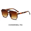 Lunettes de soleil aviateur oversize avec monture écaille et verres dégradés marron - Monture Écaille Verre Thé Dégradé