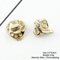 Colgante cuadrado de cristal dorado 0,7x0,8cm para creación de joyas DIY y artesanía - Gancho de Colgante de Aleación Individual