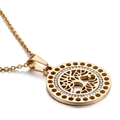 Set gioielli placcato oro 18 carati con ciondolo albero della vita e cristalli - Oro (KS86163-K)