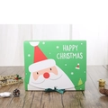 Grüne und rote Weihnachtsgeschenkbox mit Weihnachtsmann-Motiv und festlichen Bändern - Fröhlicher Weihnachtsmann / Grün Klein