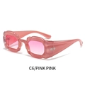 Y2K pumpkin wavy sunglasses in pink frame and pink gradient lenses for women - Pink Frame / Pink Lens