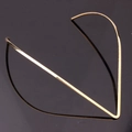 Collar rígido en forma de V minimalista en acero inoxidable dorado para mujer - Dorado