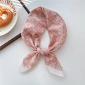 Pink paisley patterned silk scarf with elegant knotted design on white background - 31SR-Small Paisley Clover Pink