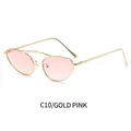 Cat eye sunglasses with gold metal frame and pink gradient lenses style C10 - Gold Frame Gradient Pink Lens