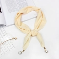 Pañuelo de gasa beige con elegantes colgantes de perlas y diamantes de imitación - Beige