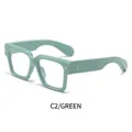 Chic oversized square blue light blocking glasses in trendy mint green finish - Green