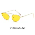Cat eye metal sunglasses with gold frame and yellow transparent lenses - Gold Frame Yellow Lenses