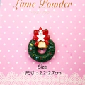 Pendentif couronne de Noël en résine avec nœud rouge et cloche dorée pour artisanat - Style 8# Couronne verte avec bonhomme de pain d'épice et cloche / 2.2*2.7cm