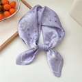 Viereckiges Seidentuch in Lavendel mit Kirsch- und Paisley-Print, elegant geknotet - Lila Kirsch Paisley (01 Kirsche Paisley Lila)