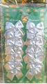 Set di 12 fiocchi natalizi argento glitterati per decorazione albero su carta - 12 Pezzi per Piastra / Argento