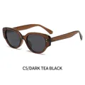 Y2K vintage sunglasses with dark tea translucent frames and grey lenses C5 - Dark Tea Frame Black Grey Lens