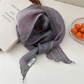 Écharpe rétro française à rayures en lin léger aux tons violet, vert et orange - 10Linen-Rayures Colorées Vertes
