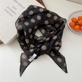 Écharpe vintage en lin à pois noir et marron café pour un style élégant et polyvalent - 15Linen-Noir Grand Pois