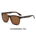 Lunettes de soleil carrées écaille de tortue avec verres thé et détails métal - Monture Écaille de Tortue Verres Thé