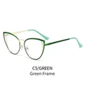 Montatura per occhiali cat eye verde scuro con stanghette in metallo dorato, variante C5 - Montatura Verde (C5/GREEN)