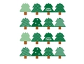 Set de 16 etiquetas de regalo con forma de árbol de Navidad verde y estampados - Árbol de Navidad / 1 Hoja