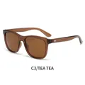 Lunettes de soleil polarisées carrées avec monture thé transparent et verres marrons - Monture Thé Transparente Verres Thé