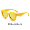 Retro oversized bubble sunglasses with bright yellow frames and matching yellow lenses - Yellow Frame Yellow Lens