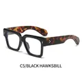Square oversized blue light glasses with black frame and tortoise shell temples - Black Frame Tortoise Temple