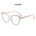 Montatura cat-eye in C4 rosa e metallo dorato con lenti filtro luce blu alla moda - Montatura Rosa (C4/PINK)