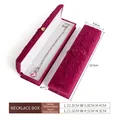 Rose red velvet necklace gift box with embossed rose and dimensions 22.5x5.8x4cm - Necklace Box