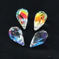 Faceted teardrop AB aurora crystal glass pendants for DIY jewelry necklaces and earrings - 10X18 Twisted Teardrop