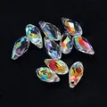 Faceted teardrop AB crystal glass beads with iridescent coating for DIY jewelry - 5.5X11 Round Teardrop
