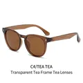 Gafas de sol polarizadas ovaladas de moda color té con montura C4 transparente - Montura Té Lente Té