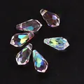 Faceted teardrop crystal pendant in AB rainbow finish for DIY jewelry crafting - 5.5X11 Pointed Teardrop