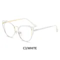 Eleganti occhiali cat-eye con montatura bianca e dettagli in metallo dorato da donna, C3 - Montatura Bianca (C3/WHITE)
