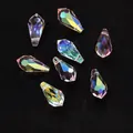 Teardrop faceted crystal pendant with AB iridescent coating for DIY jewelry making - 6.5X13 Pointed Teardrop