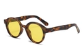 Vintage oval sunglasses with tortoise shell frames and bright yellow transparent lenses - Tortoise Frame Yellow Lens