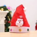Dettaglio cappello di Babbo Natale rosso con motivo 3D e paillettes a fiocco di neve - Babbo Natale Bambini Applicazione Flanella