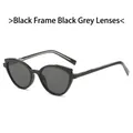 Occhiali da sole cat eye con montatura nera e lenti grigie, montatura TR90 da donna - Montatura Nera Lenti Grigio Nero