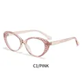 Occhiali anti-luce blu TR90 gatto rosa con motivi geometrici e finitura trasparente - Montatura Rosa