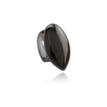 Polished gun black single tooth grillz with reflective surface on white background - Single Gun Black Fang