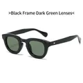 Gafas de sol retro con montura negra gruesa y lentes verde oscuro para un estilo clásico - Montura Negra Lente Verde Oscuro