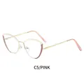 Occhiali chic cat-eye in metallo oro rosa con lenti anti-luce blu per donna eleganti - Oro Rosa