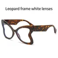 Modern butterfly sunglasses with leopard print frames and clear lenses for a trendy look - Tortoise Frame Clear Lens