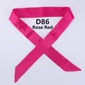 Rose red satin skinny scarf D86 for handbag handle decoration with diagonal cut ends - 100x4cm / Rose Red
