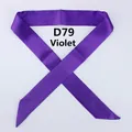 Elegant violet long skinny silk scarf for handbags made of smooth satin fabric - 100x4cm / Violet