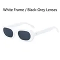 White frame polygon sunglasses with dark grey lenses and decorative metal rivets - White Frame Dark Grey Lens