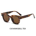 Gafas de sol retro de carey con lentes de té y detalles de remaches de plata - Montura de Carey Lente Té