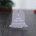 Light purple bell-shaped Christmas gift tag with Merry Christmas text on wood surface - Purple Bell Shape (100Pcs)