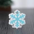 White Christmas gift tag with blue snowflake pattern and round hole on wood surface - Snowflake Shape White with Blue (100Pcs)