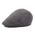 Berretto invernale da uomo in maglia di lana con motivo tweed marrone e bianco - Circa 58cm / Cachi