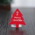 Red Christmas tree gift tag with Merry Christmas text on rustic wooden surface - Small Red Christmas Tree (100Pcs)