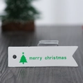White rectangular Christmas tree gift tag with green Merry Christmas text and swallowtail - Flag Shape Green Merry Christmas (100Pcs)
