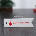 White Christmas gift tag with red tree and merry christmas print for holiday packaging - Flag Shape Red Merry Christmas (100Pcs)