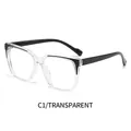 Gafas de luz azul cuadradas con montura transparente y patillas negras, modelo tipo C1 - Transparente (C1)